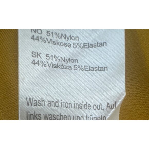 2/$30 Voodoo Vixen XXL Mustard Yellow Tie-Front Top Short Sleeve Nylon Blend - Picture 8 of 12